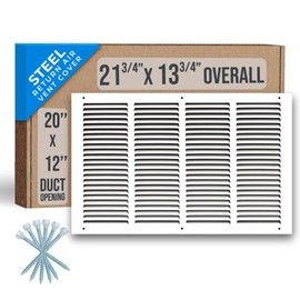 Fits 20x12 Duct Opening | Steel Return Air Grille by Handua | Vent Cover Grill for Sidewall and Ceiling | White | HVAC Cold Air Intake Grille | Outer Dimensions: 21.75"W X 13.75"