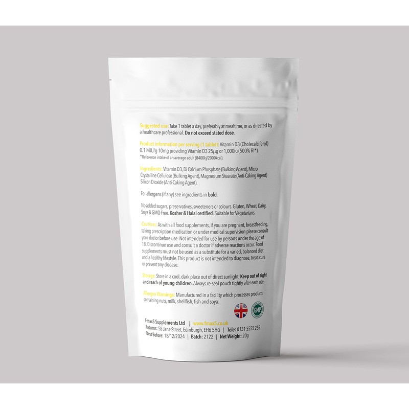 Vitamin D 1000iu | Easy Swallow Micro tablets | One