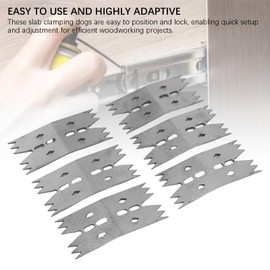 Dpofirs 6Pcs Slab Clamping Dogs for Woodworking Tools, Stainless Steel Bench Dog Hold Down Clamps for CNC, Panel Processing