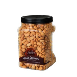 Jaybee's Extra Large Whole Cashews - Roasted And Salted - Great for Gift Giving or As Everyday Snack - Reusable Container - Certified Kosher (32 Ounces)