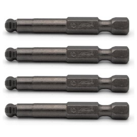 VEGA Ball End Hex 4mm Bit Set - Professional Grade S2 Steel Metric Allen Wrench 2" Drill Bit. 1/4" Quick Release Hex Shank for Impact Drivers. (4PC)