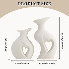 Ceramic Vase, White, Ceramic Vase, Ceramic Vase, Flower Vase, Modern, Decorative Body Vase, Made of Ceramic, Small Flower Vases for Decor, Dried Flowers, Office, Windowsill, Decoration, Home