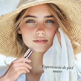 Dispositivo de depilación facial para mujer con batería y 2 cabezales de repuesto, afeitadora facial para mujeres para pelo fino, barbilla, labio supe