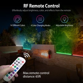 LED Wall Washer Light, 144W 5700K RGBW Dimmable Linear Light Bar with RF Remote, Waterproof Wall Washing Lamp for Indoor Outdoor Lighting, Landscape, Building Accent, Shop, Stage, AC120V