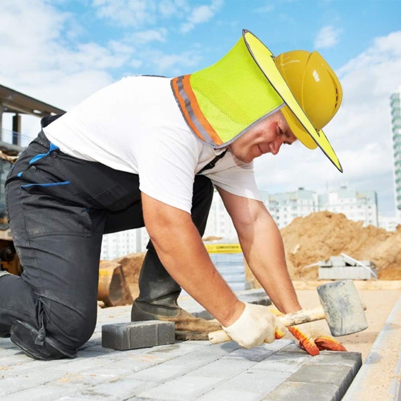 2 Pcs Hard Hat Sun Shade,Full Brim Mesh UV Neck