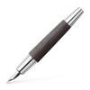Faber E-Motion F Fountain Pen Black Wood and Chrome