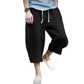 EKLENTSON Mens Shorts Casual Pajama Shorts for Mens Shorts Casual Pants Board Shorts Capri Shorts Men Casual Capris Black