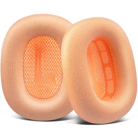 SOULWIT Replacement Earpads for Airpods Max Over-Ear Headphones, Ear Pads Cushions with Durable Mesh Fabric, Softer Foam - Orange