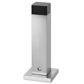 KOLAKO Door Stop, Door Stopper for Skirtings, 86mm Wall Mounted Door Stop Indoors Metal Doorstop Polished Stainless Door Stoppers with Rubber Buffer Sound Dampening for Office, Home (Silver)