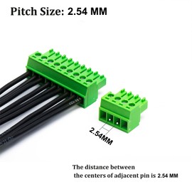 XUGERIP 10 PCS 6 Pin 2.54mm Pitch Screw Terminal Block Connector for 26-18AWG, Pluggable Quick Male Plug Connector-6 Pole