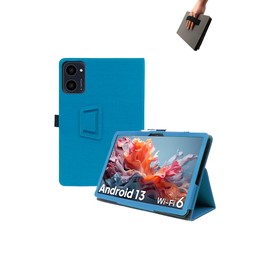 Case for Apolosign EM101A Android 14 Tablet 10 inch 2024 New,Leather Slim Folding Stand Cover with Hand Strap Magnet for Men Women Full Protection,Light Blue.