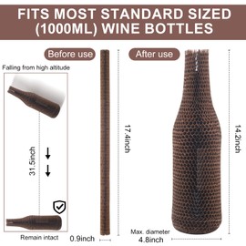 Wine Bottle Protector Sleeves by Honeycomb Paper,16 Set Reusable Glass Liquor Bottle Sleeves for Airplane Travel,Transport,Camping-Proof Safety Impact Resist