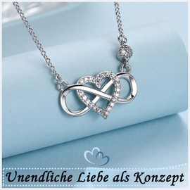 PDTU Gift for Women, Mother, Daughter, Grandma, Grandson, Aunt, Niece, Necklace, Infinity Sign for Mother's Day, Birthday, Christmas, Wedding, Cubic Zirconia, Cubic Zirconia