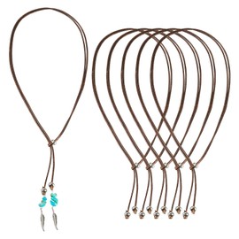 Beadthoven - Collar de cuerda ajustable para hombres y mujeres, collar de doble nudo ajustable, cadena de cuerda con anillo de metal para colgar colgante, joyería y suministros de collar, Mediano