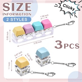 Taiyin 3 Pcs Decompression Toys Keyboard Clicker Toy Keyboard Cube Toy Mechanical Key Toy Keyboard Button Stress Relief for Adult Gifts to Relief Pass Time (Elegant)