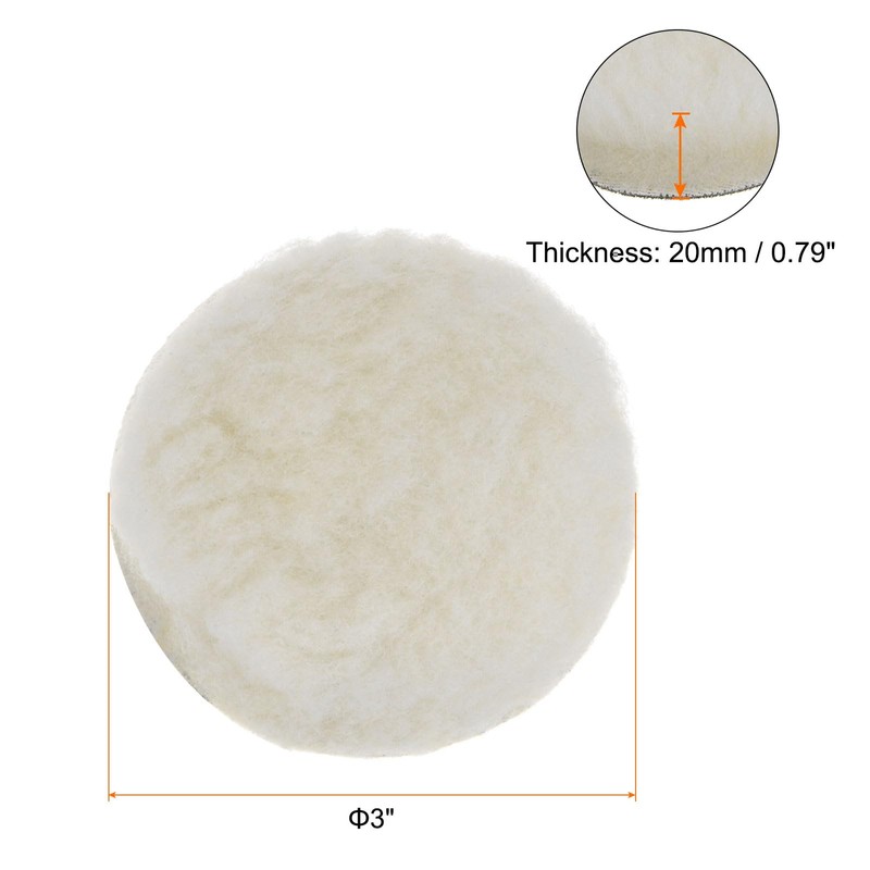 HARFINGTON 20pcs Wool Buffing Pads 3 Inch Polishing Pad Polishing