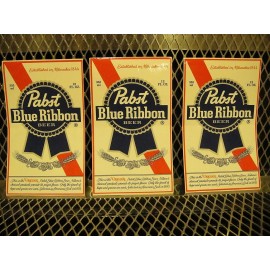 Pabst Blue Ribbon Brewing PBR PABST BLUE RIBBON Beer ~ NEW ~ 3 PACK  STICKERS 3 1/4" X 5 1/2" Decal