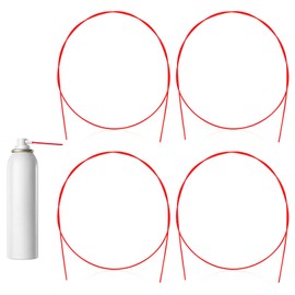 4 Pcs Spray Can Nozzle Straws 51 Inch Flexible Extension Hose Extension Straw Red Plastic Tubes Spray Can Straws for Automotive