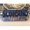 Edinburgh Scotland Metal Ashtray - Castle/Scottish Piper/Highland Cattle/Words in Blue