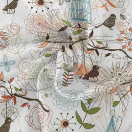 JUMBEAR Round Tablecloth Polyester Circular Table Cloth Beautiful Water Resistant Spill Proof Large Table Cover for Dining Kitchen Party 60inch (Flower3)