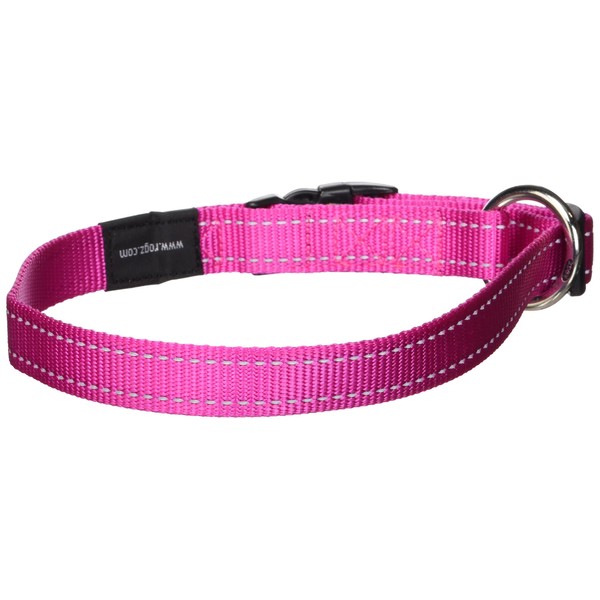 Reflective Dog Collar for Large Dogs, Adjustable from 13-22 inches, Pink