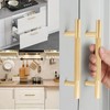 Bikasun 5 PCS Gold Cabinet Handles 96mm(3.7 Inch) Hole Center,