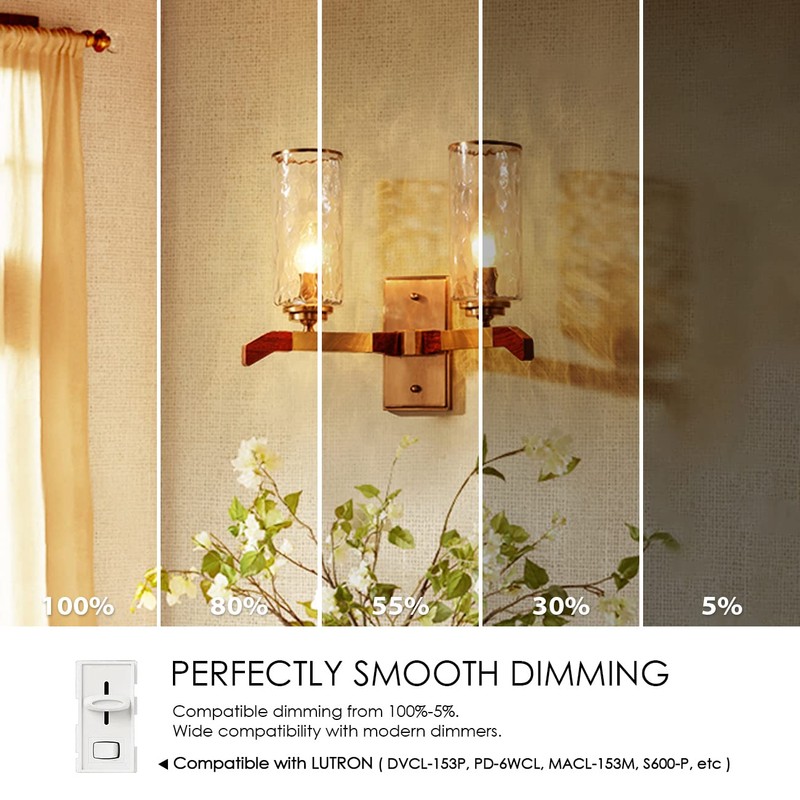 LVWIT B11 LED Filament Bulb E26 Candelabra Base 4.5W(60W Equivalent),