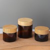2 Pack 100ml 3.4oz Amber Glass Jars Refillable Cosmetic Containers