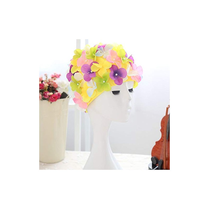 Floral Petal Ladies Bathing Swim Cap Women Retro Swim Hat