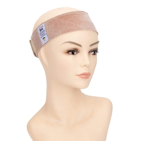 gexworldwide GEX Beauty Flexible Velvet Wig Grip Wig Band Scarf Head Hair Band Adjustable Fastern (Cream)