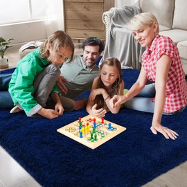 Shag Area Rugs for Bedroom Living Room,4X6 Ultra Soft Fluffy Area Rugs for Dorm, Indoor Carpet Nursery Rugs for Kids Room Home Decor, Navy Blue