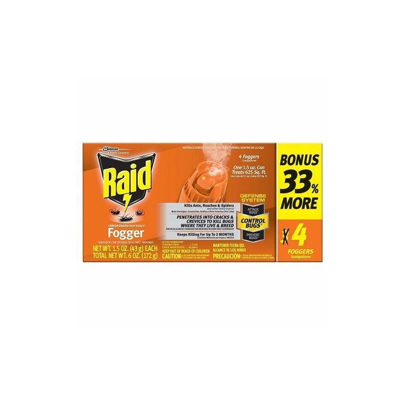 Raid Concentrated Fogger 1.5 Oz - 4 Pack W/Health and