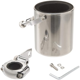 Soporte de vaso de acero inoxidable con placa de diamante, para motocicleta, bicicleta, ATV, soporte para manubrio de scooter, abrazadera ajustable, rotación de 360 grados, inserto de espuma,