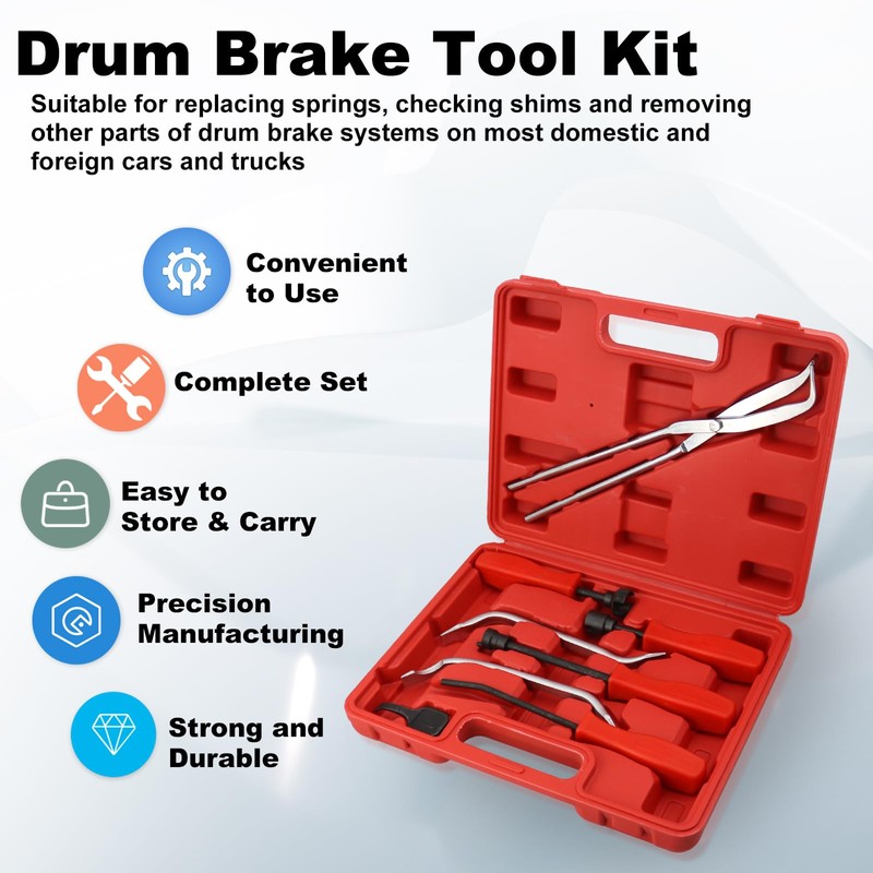 RYANSTAR RACING Automobile Drum Brake Tool Set (8-Piece Set), Brake