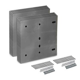 Mytee Products 2 Pack E-Track Backing Plate Installation Kit, Heavy Duty E-Track Rail Mounting Back Plate with Bolts, Nuts, and Washers for Enclosed Trailer, Truck, Workshop - 6" x 6-1/2"