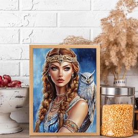 KAYEIUU 5D Greek Goddess Diamond Art Kits for Adults DIY Round Full Drill Diamond Paintings Gem Art for Beginners Home Wall Decor 12x16 Inch