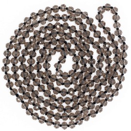 Sofia Janes Hand Knotted Faceted Beaded Necklace-Long Boho Crystal Wrap, Strand or Statement Necklace for Women 60” inch, Crystal