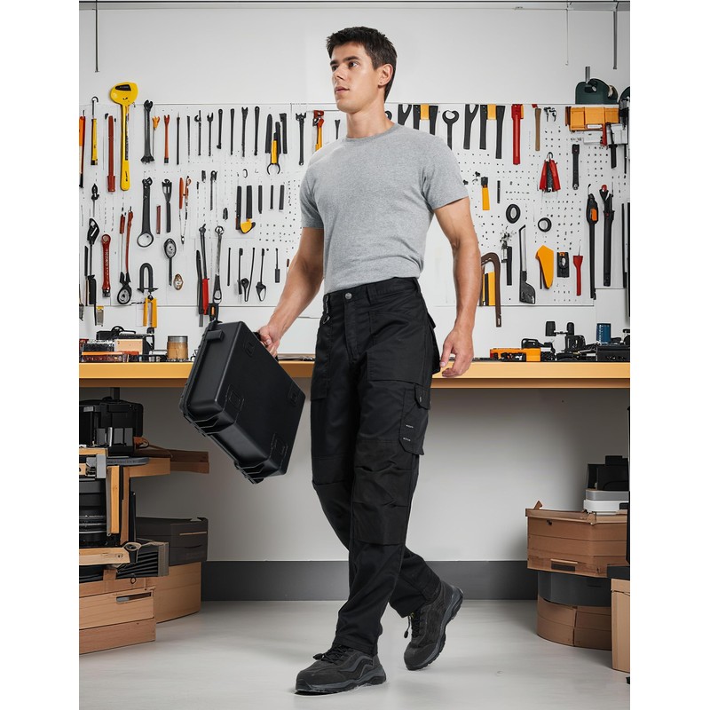 DURAWERK Men's Work Pants, Carpenter Pants with Reinforced Knee Pad