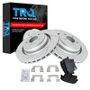 TRQ Rear Brake Pad & Rotor Kit Performance Semi-Metallic Premium