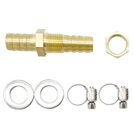 Metaland Brass 1/4" Hose Barb Bulkhead Fitting Thru-Bulk Straight Adapter for Water Fuel Air