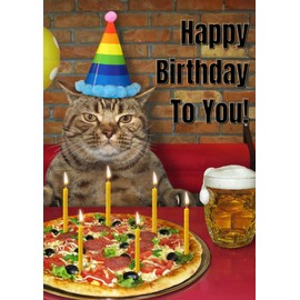 Pizza Purrfect Birthday Card