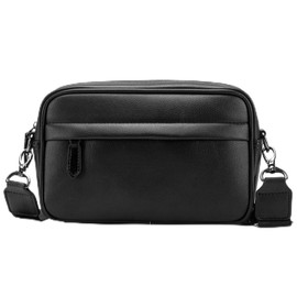 NELAPARO Bandolera Hombre, Crossbody Hombre, Bolso Correa De Hombro Desmontable, Bolsa Mensajero Bandolera Piel, Impermeable Bolsa Crossbody-negro