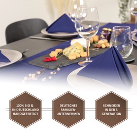 Chambry Table Runner 100% Organic Cotton Blue 30 cm x 140 cm Choice of Size and Colour Made in Germany Elegant High-Quality Table Linen Oeko-Tex Certified