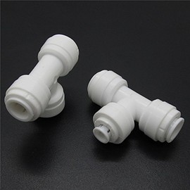 Malida 3/8"-1/4" Tee Quick Connect Filtered water fittings …+ 15 Locking clips Ro Water Filter Pack of 5