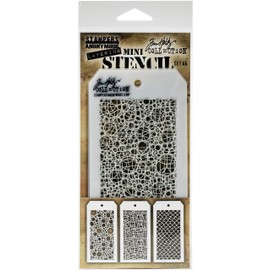 Tim Holtz - Stampers Anon (3 EA.) Tim holtz layered MINI STENCIL SET #46, us:one size