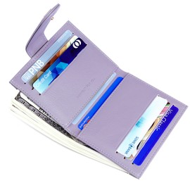 Badiya Small Wallets for Women Bifold Multi Card Case Wallet Slim Credit Card Holder with Zipper Coin Purse, Purple, one size, Minimalist