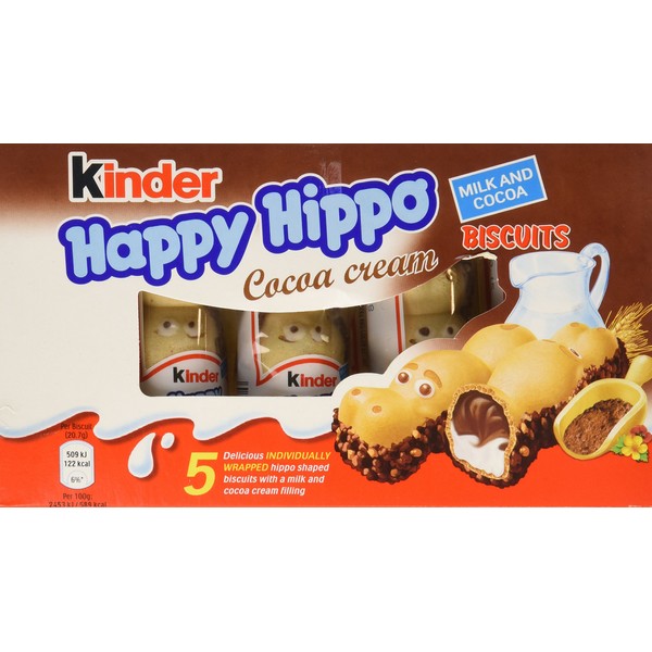 Kinder Happy Hippo - Cocoa, CASE, 10x(20.7g x 5)