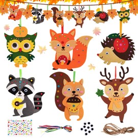 CPKONUUIP Pack of 12 Autumn Animal Craft Sets for Children, Animal Autumn Crafts Children, Craft Sets for Children, Autumn, Autumn Creative Sets for Crafts, Autumn Animal Craft Set for Boys and Girls