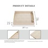 Sagala 20"x20" Extra Large Ottoman Tray with Gold Handles, Ivory
