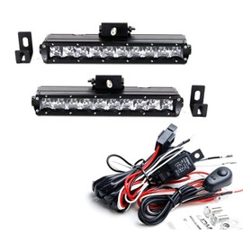 iJDMTOY LED Light Bar Fog Lamp Kit Compatible With 2017-up Ford Raptor, Includes (2) 50W High Power CREE LED Light Bars, Lower Bumper Opening Mounting Brackets & On/Off Switch Wiring
